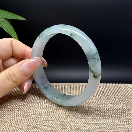 Genuine Burmese Icy Green Jade Jadeite Bangle Bracelet ( 61.7mm )