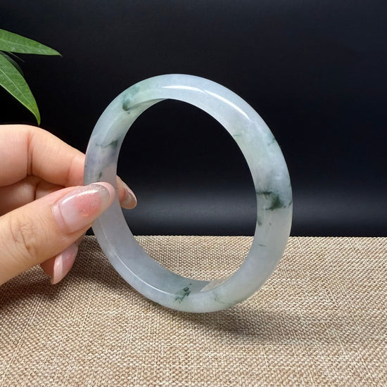 Genuine Burmese Icy Green Jade Jadeite Bangle Bracelet ( 61.7mm )