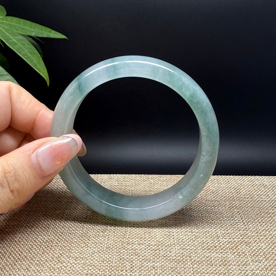 Genuine Burmese Icy Green Jade Jadeite Bangle Bracelet ( 58.4mm )