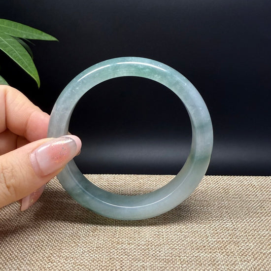 Genuine Burmese Icy Green Jade Jadeite Bangle Bracelet ( 58.4mm )