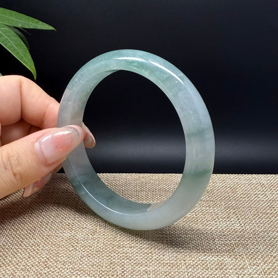 Genuine Burmese Icy Green Jade Jadeite Bangle Bracelet ( 58.4mm )