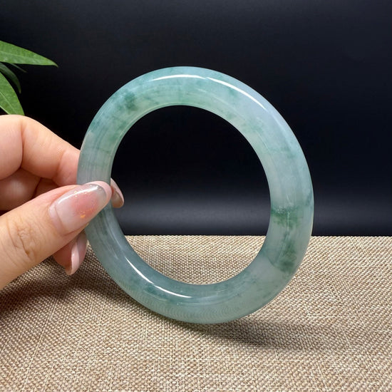 Genuine Burmese Icy Green Jade Jadeite Bangle Bracelet ( 58.9mm )