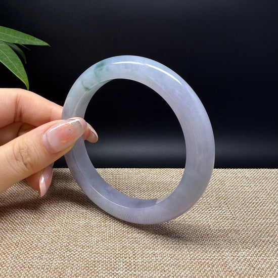 Genuine Burmese Lavender Green Jade Jadeite Bangle Bracelet ( 59.5mm )