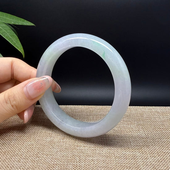 Genuine Burmese Lavender Green Jade Jadeite Bangle Bracelet ( 58mm )