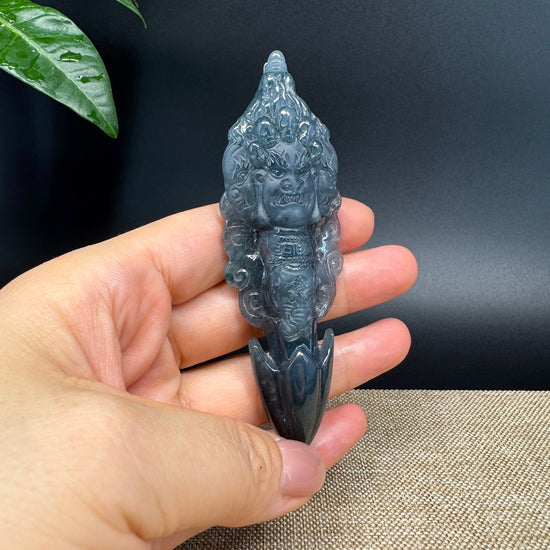 RealJade® Co. High Natural Guatemalan Blue Jadeite Jade pendant | Maya Cuture