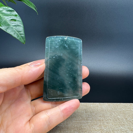 RealJade® Co. High Natural Guatemalan Blue Jadeite Jade Tiger Pendant