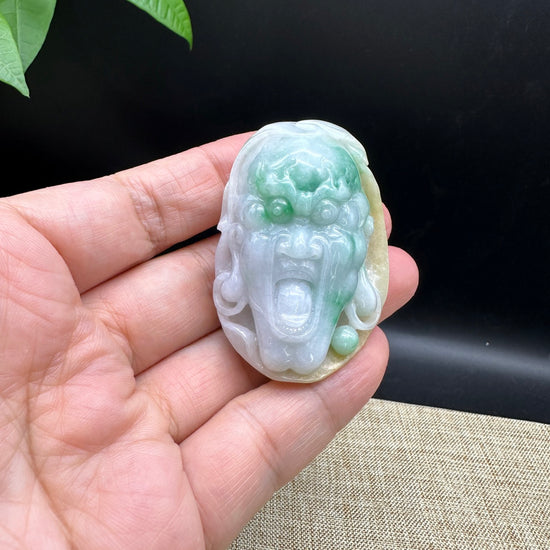 RealJade® Co. Genuine Jadeite Jade ( Luo Han)  Arhat Pendant Necklace