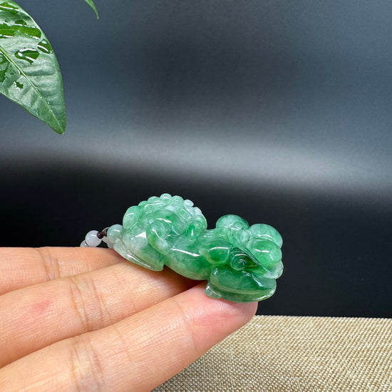 RealJade® Co. Pi Xiu Genuine Burmese Jadeite Jade PiXiu Pendant Necklace (FengShui Lucky)