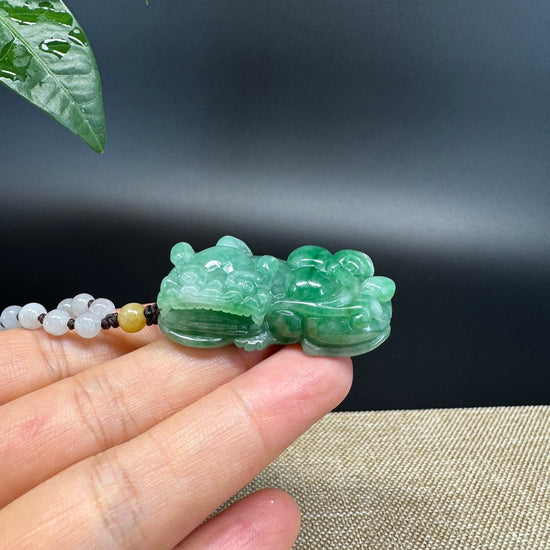 RealJade® Co. Pi Xiu Genuine Burmese Jadeite Jade PiXiu Pendant Necklace (FengShui Lucky)