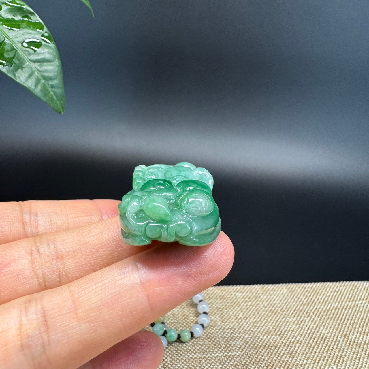 RealJade® Co. Pi Xiu Genuine Burmese Jadeite Jade PiXiu Pendant Necklace (FengShui Lucky)