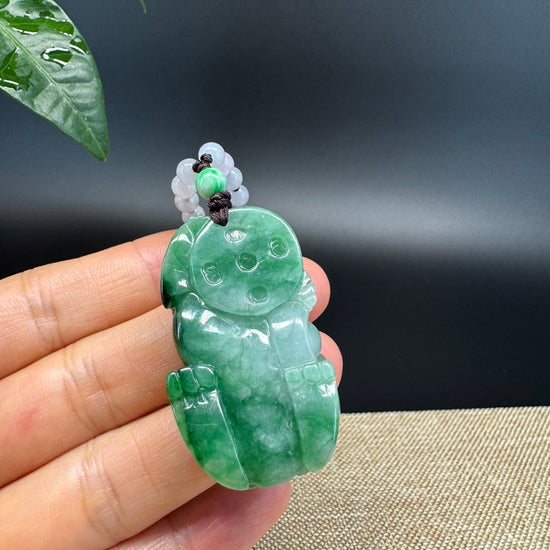 RealJade® Co. Pi Xiu Genuine Burmese Jadeite Jade PiXiu Pendant Necklace (FengShui Lucky)