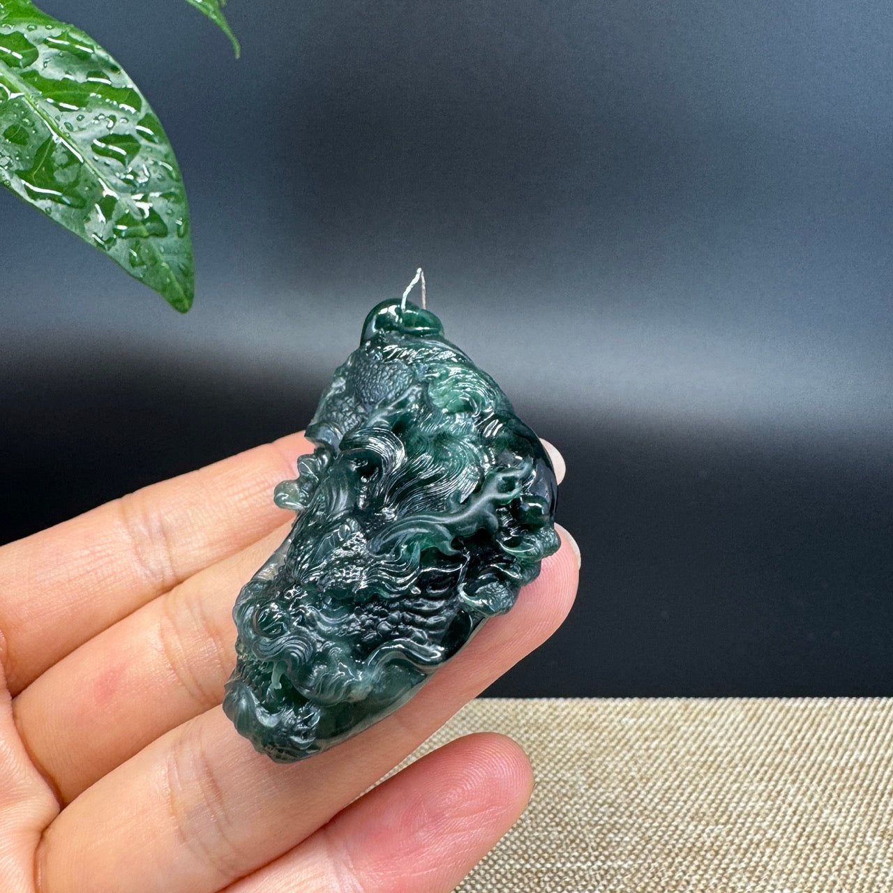 RealJade® Co. Genuine Jadeite Jade Dragon Pendant Necklace