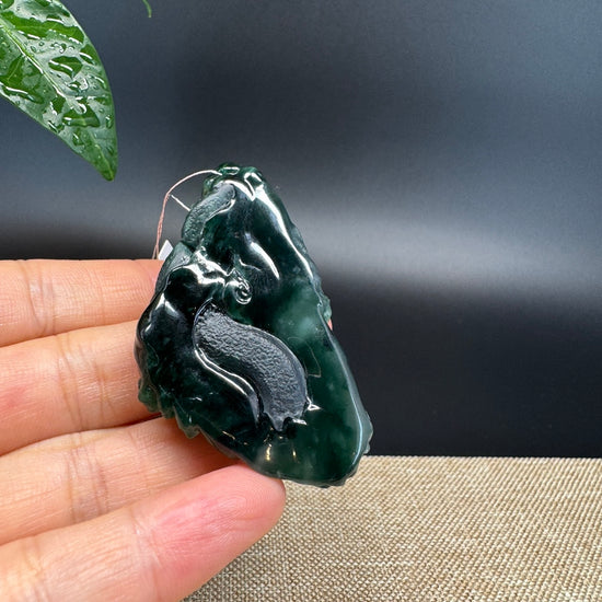 RealJade® Co. Genuine Jadeite Jade Dragon Pendant Necklace