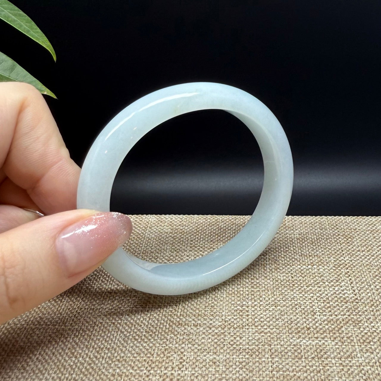 Genuine Burmese Green Jade Jadeite Bangle Bracelet ( 53.4*48.1mm )