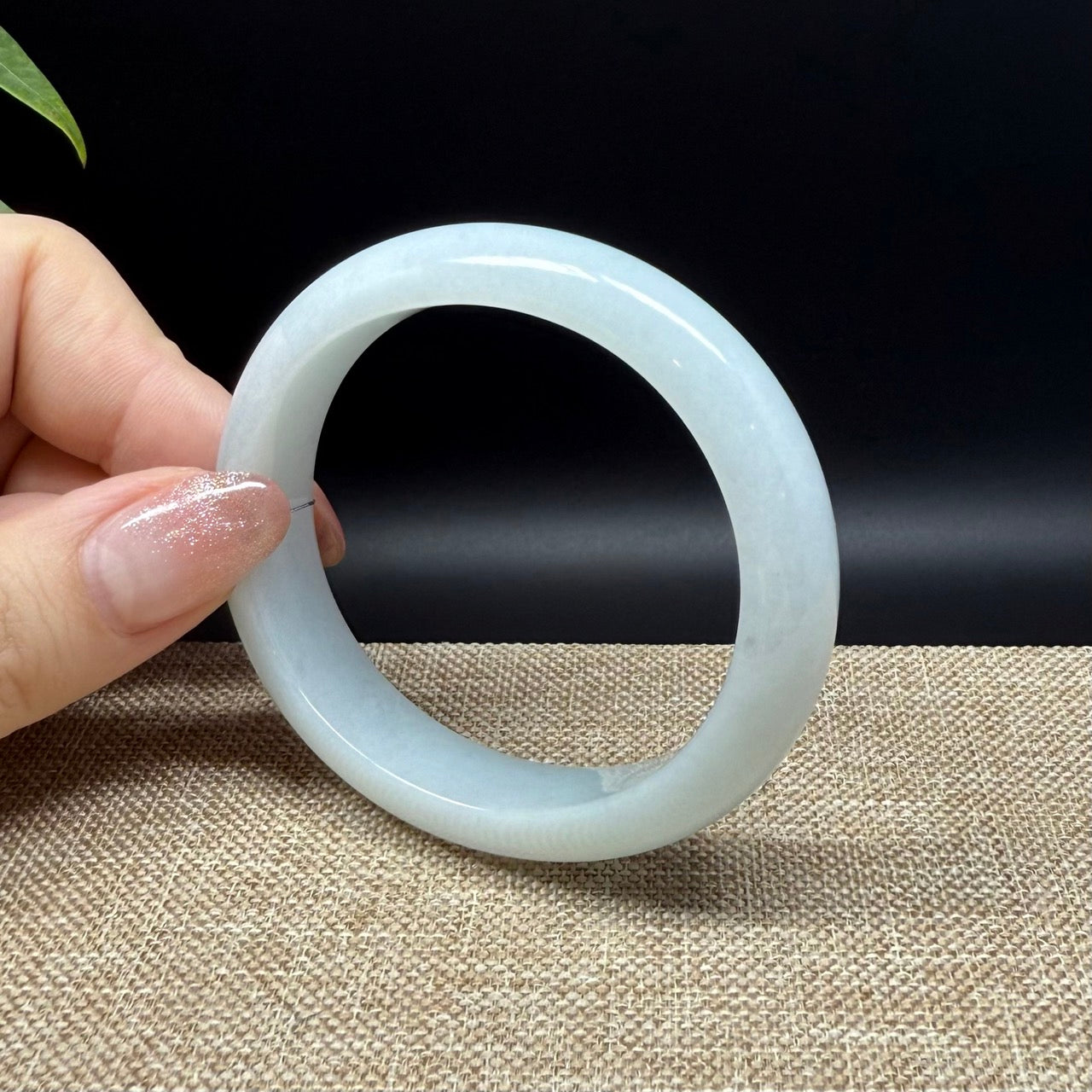 Genuine Burmese Green Jade Jadeite Bangle Bracelet ( 53.4*48.1mm )