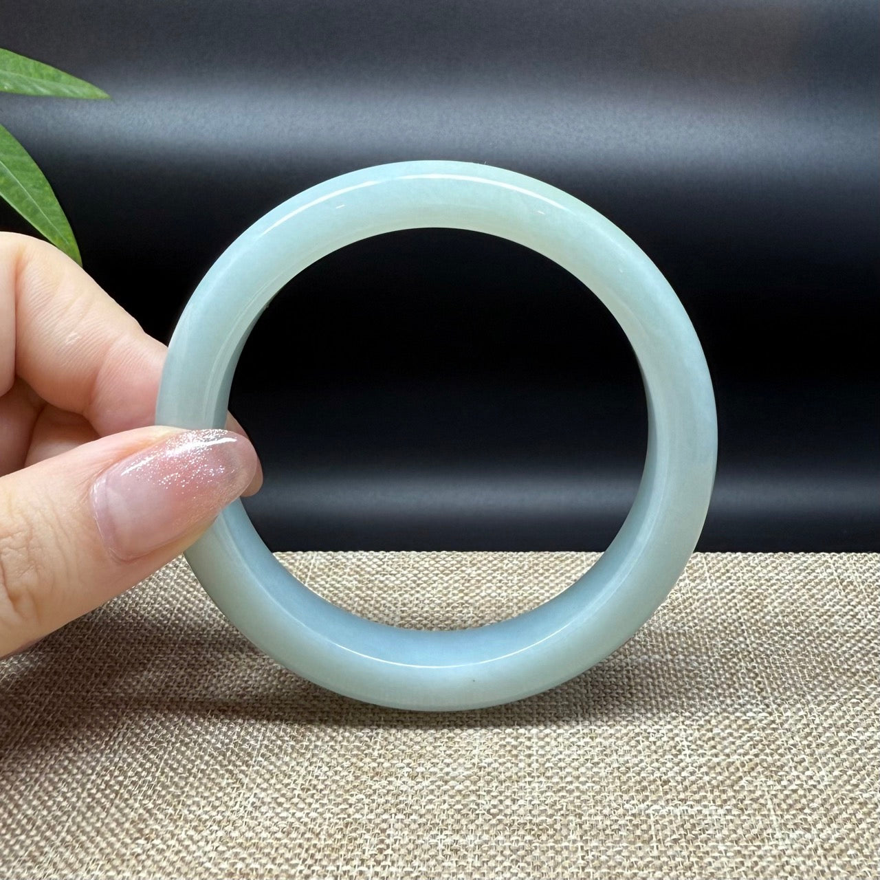 Genuine Burmese Yellow Green Jade Jadeite Bangle Bracelet ( 57.5mm )