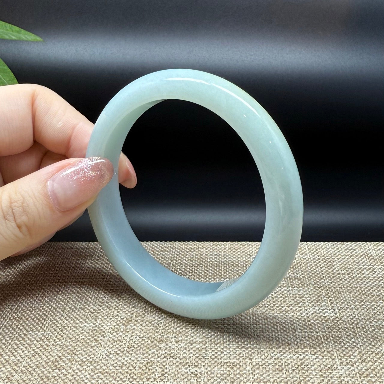Genuine Burmese Yellow Green Jade Jadeite Bangle Bracelet ( 57.5mm )