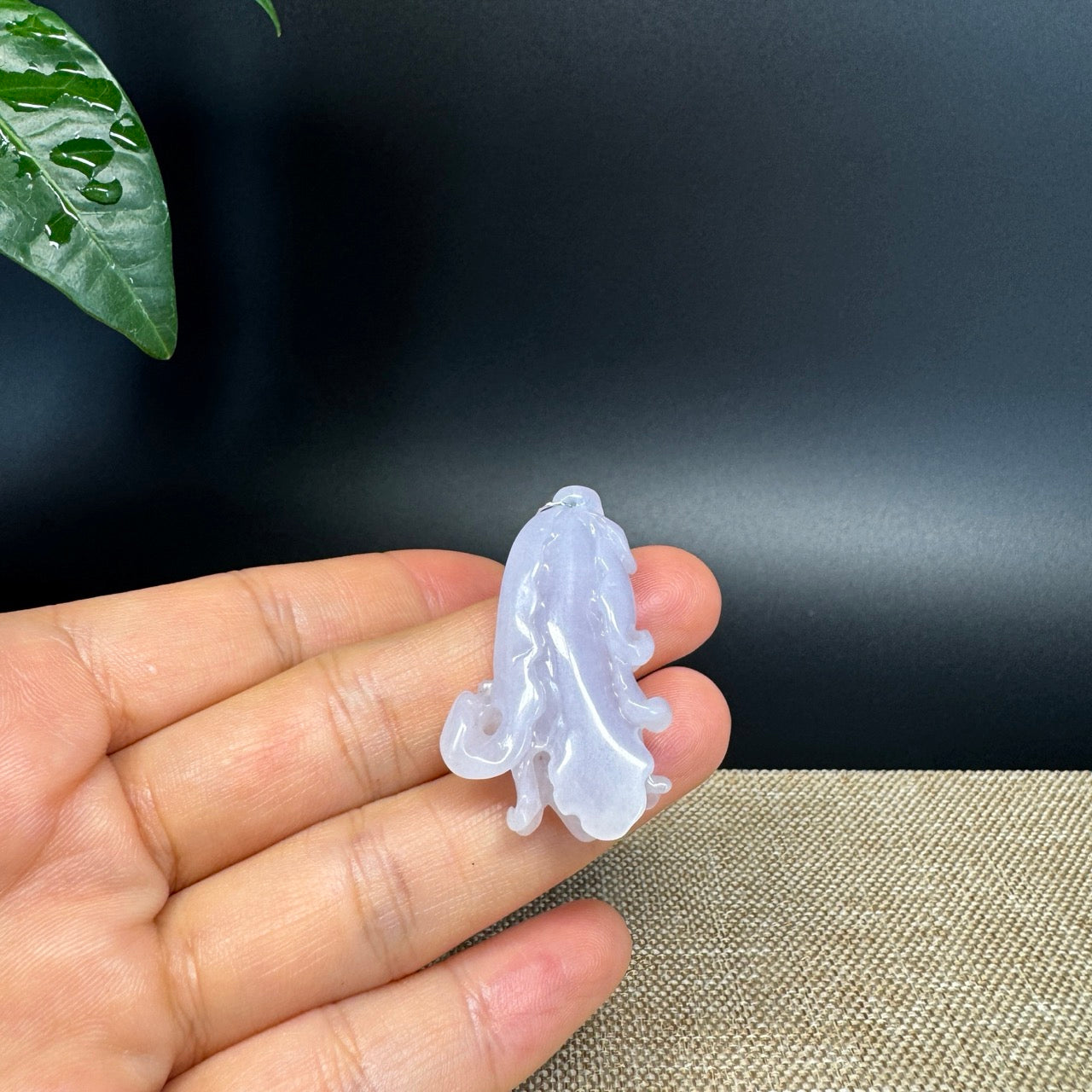 RealJade® Co.  Genuine Burmese Jadeite Jade Lavender Cabbage Pendant Necklace