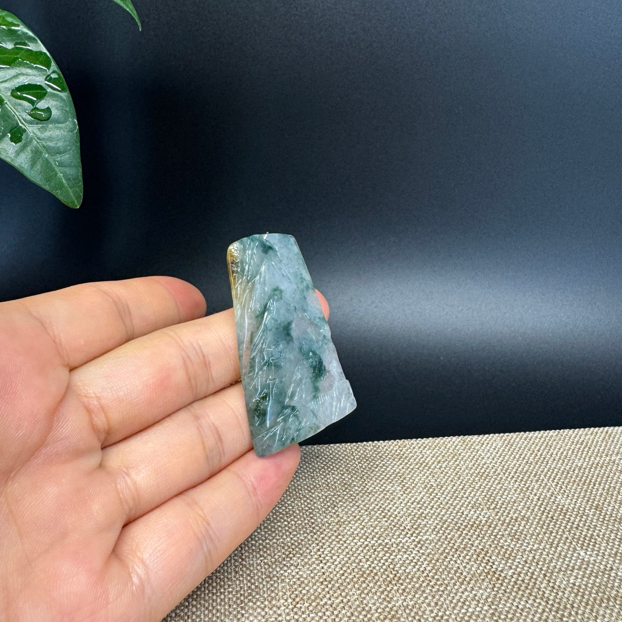 RealJade® Co.  Genuine Burmese Jadeite Jade Yellow Green Landscape Pendant Necklace