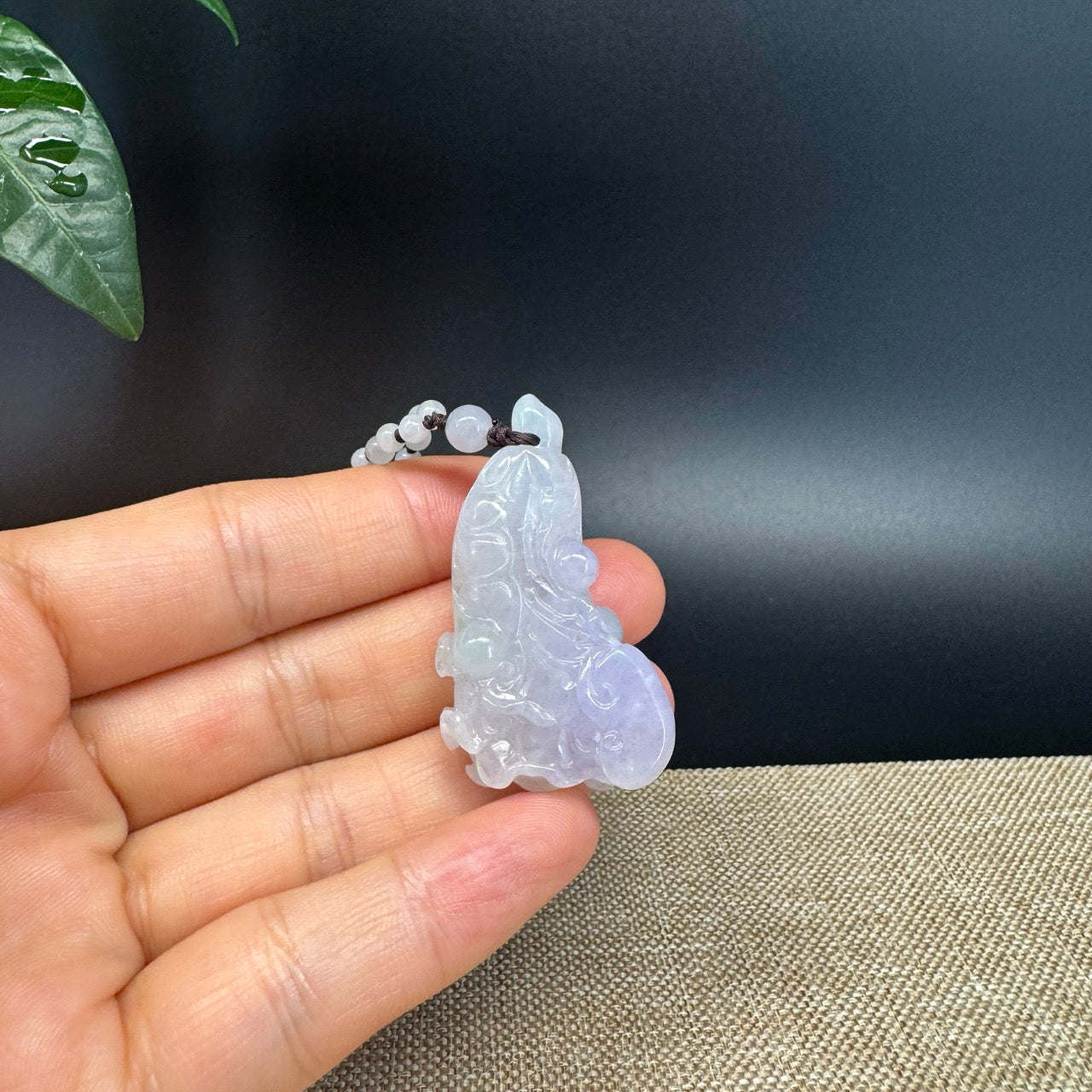 RealJade® Co. Genuine Burmese Jadeite Jade Lavender Cabbage Pendant Necklace