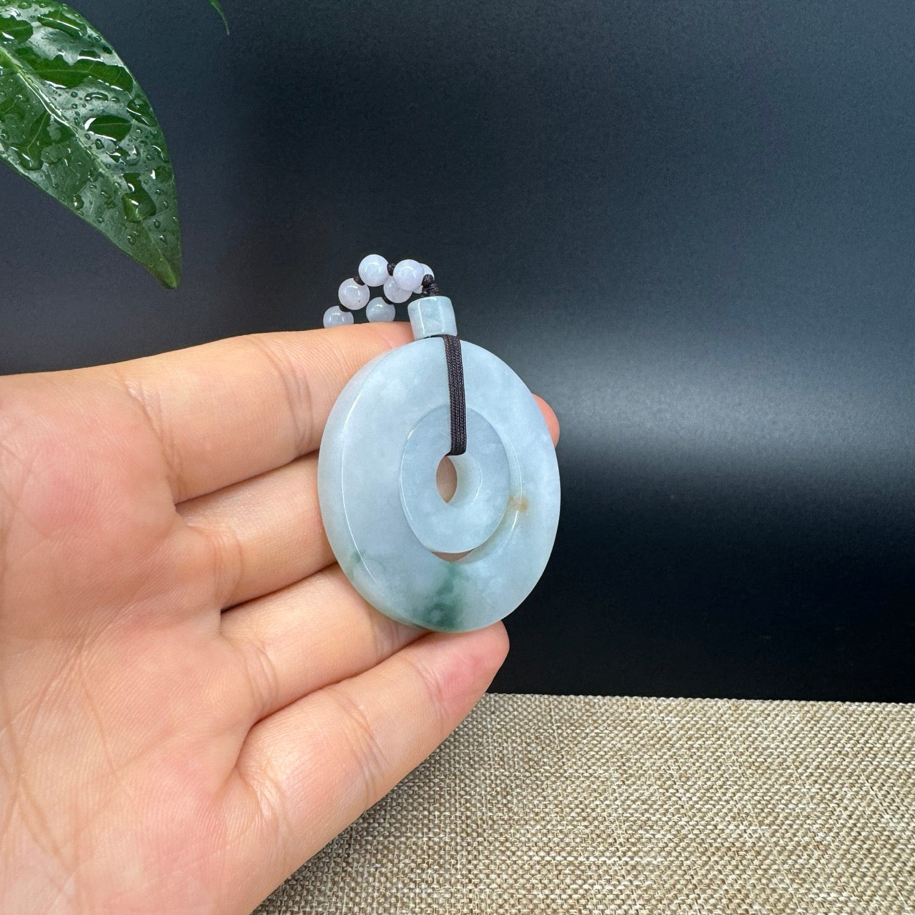 RealJade® Co. Genuine Burmese Jadeite Jade Blue Green Double Koukou Pendant Necklace