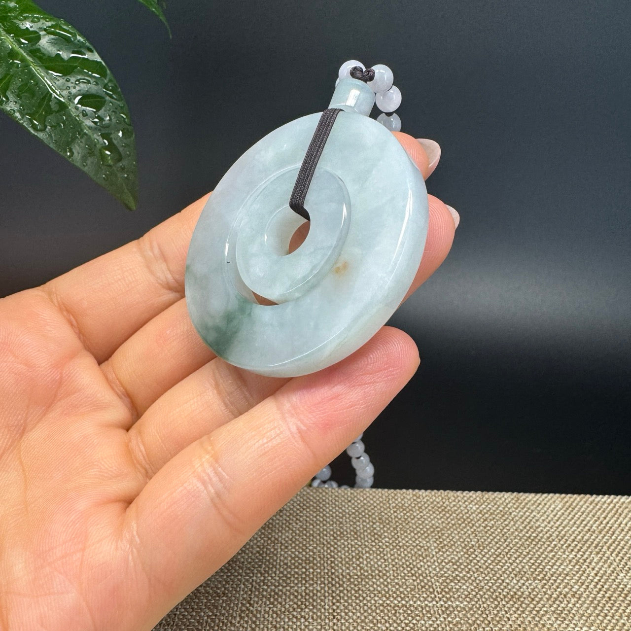 RealJade® Co. Genuine Burmese Jadeite Jade Blue Green Double Koukou Pendant Necklace