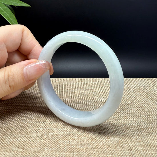 Genuine Burmese Lavender Green Jade Jadeite Bangle Bracelet ( 54.7mm )