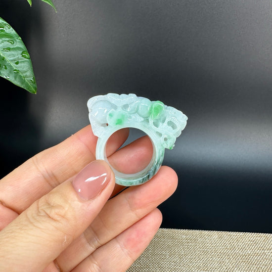 Burmese Yellow Jadeite Jade Men's Band Ring