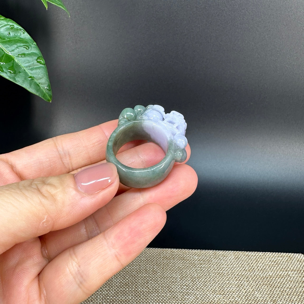 Burmese Jadeite Jade Men's Band Ring