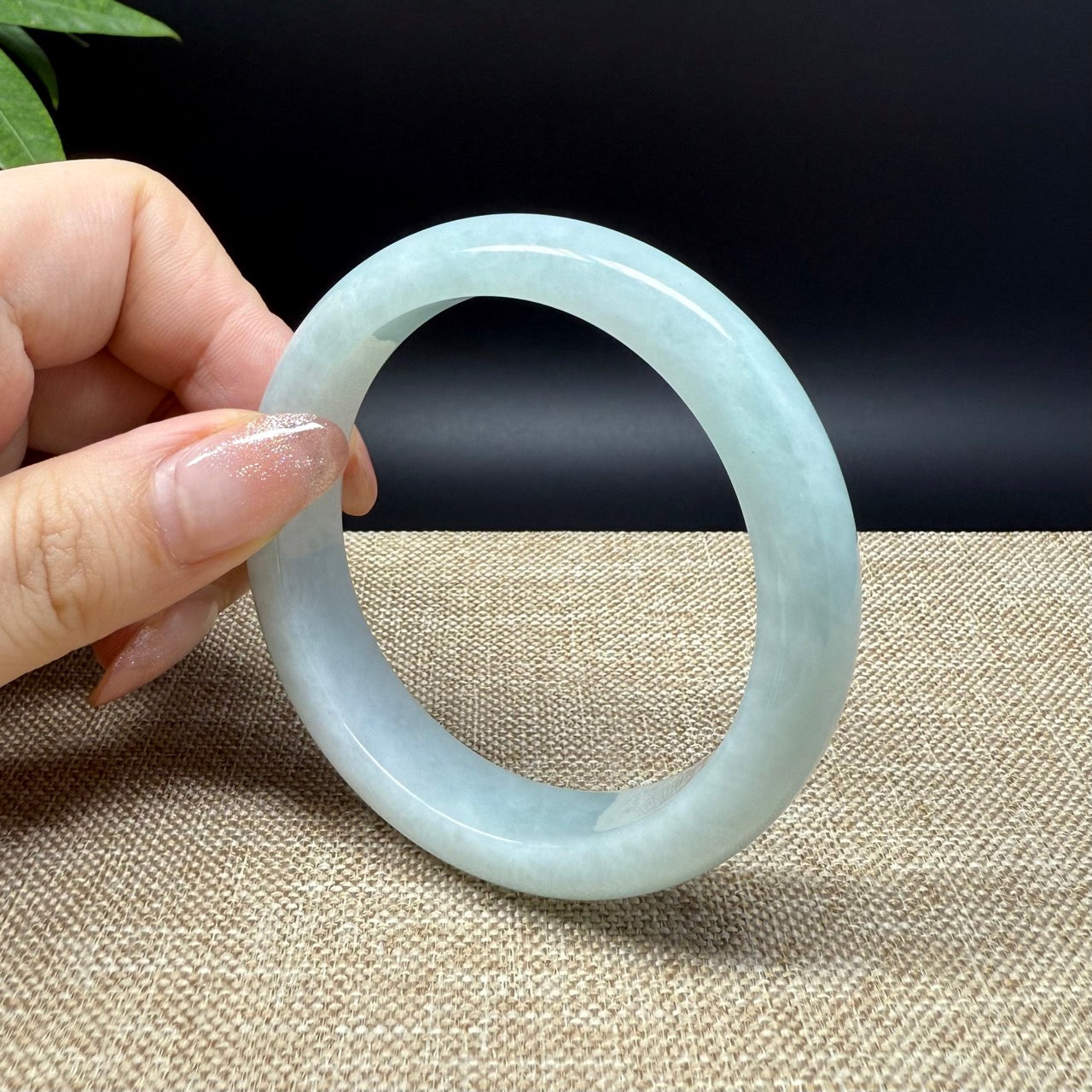 Genuine Burmese Green Jade Jadeite Bangle Bracelet ( 54.5mm )