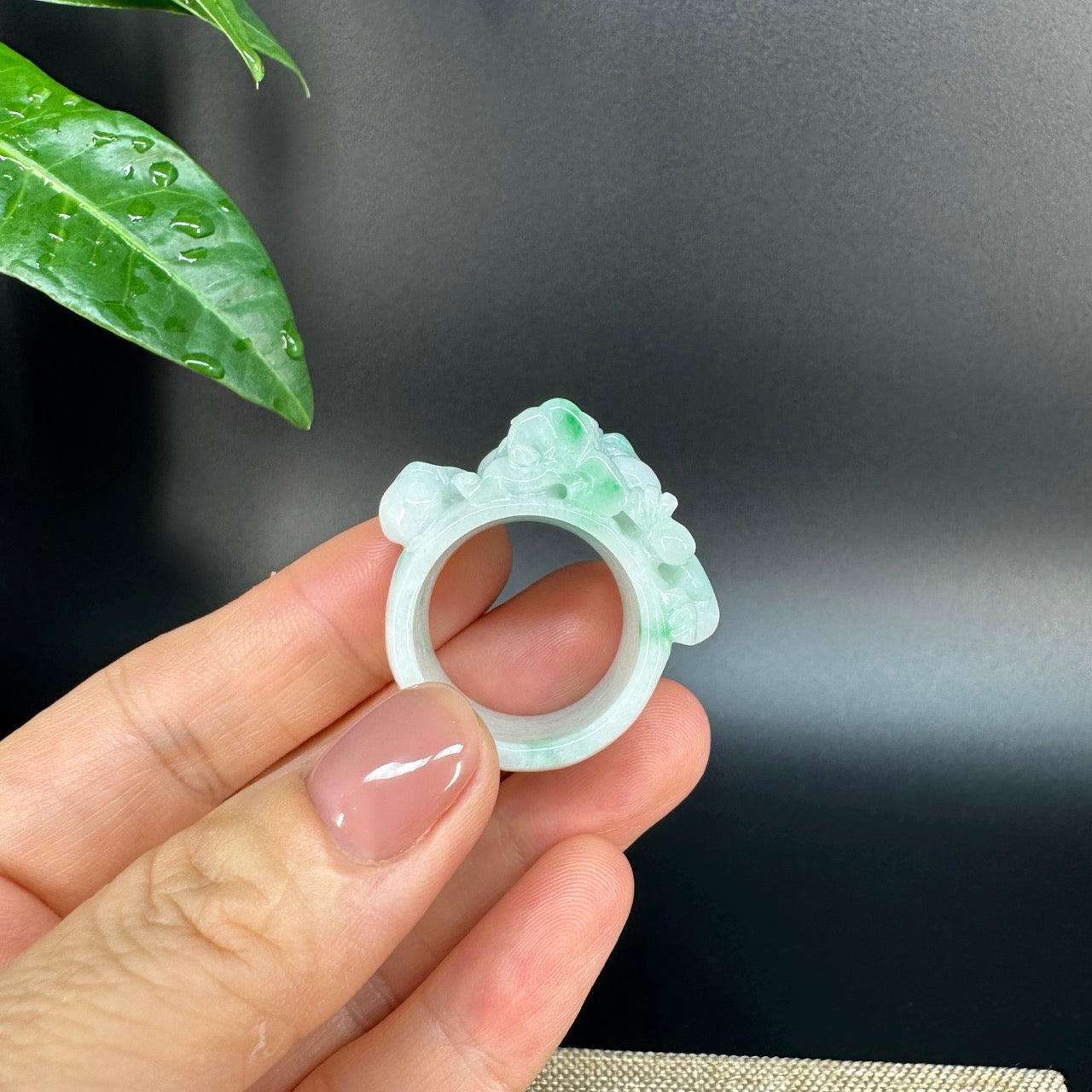 Burmese Yellow Jadeite Jade Men's Band Ring