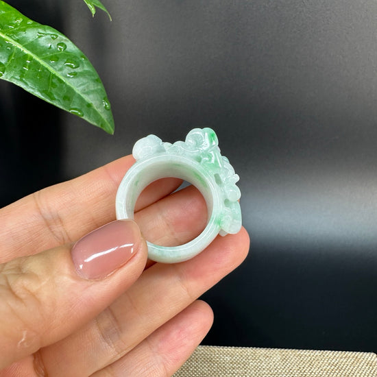 Burmese Yellow Jadeite Jade Men's Band Ring