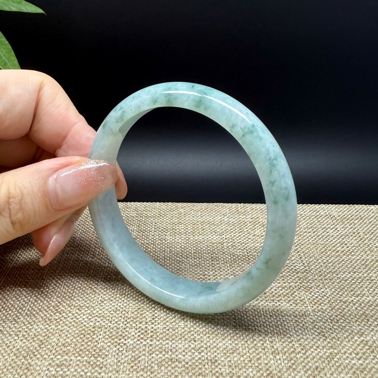 Genuine Burmese Green Jade Jadeite Bangle Bracelet ( 54.3mm )