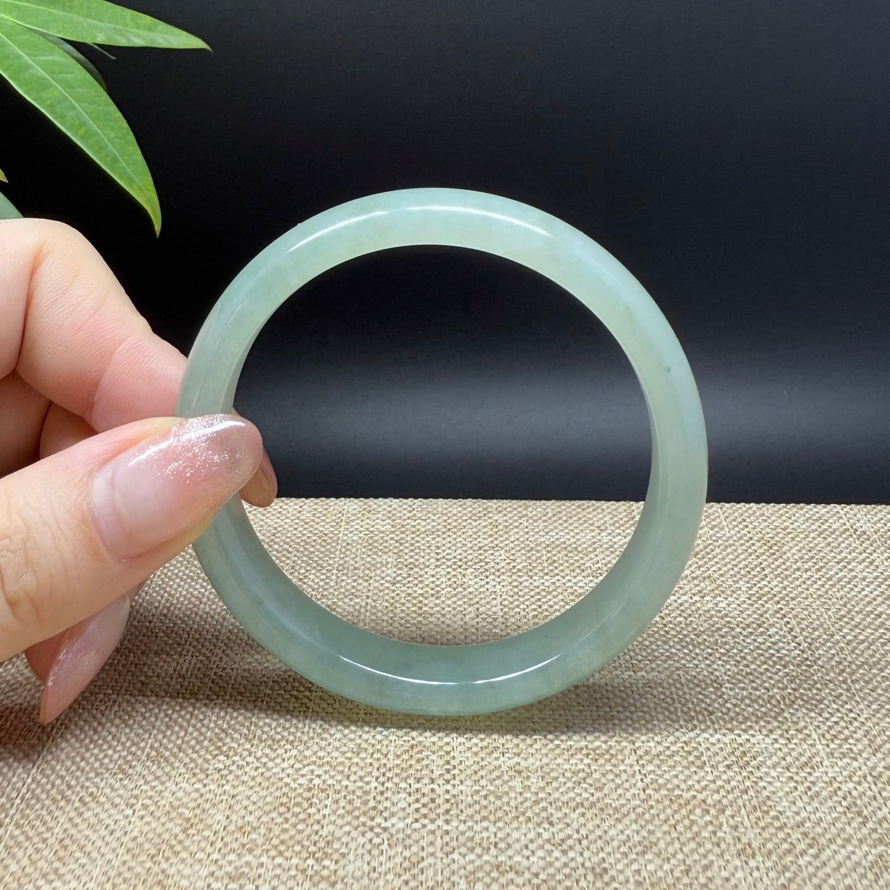 Genuine Burmese Green Jade Jadeite Bangle Bracelet ( 55.5mm )