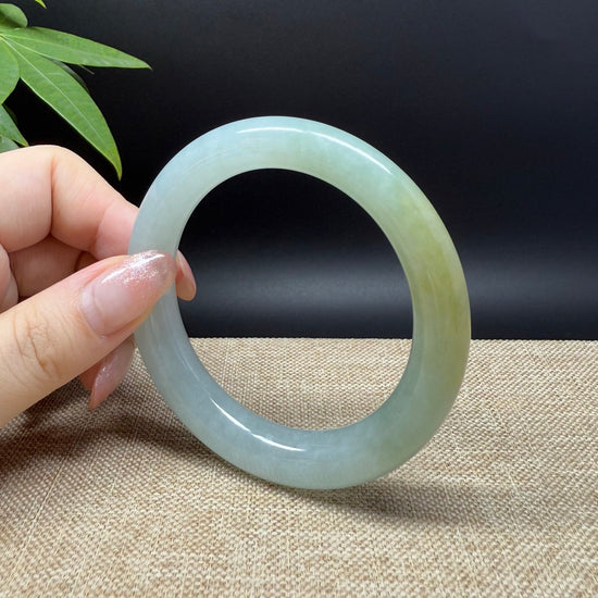 Genuine Burmese Yellow Green Jade Jadeite Bangle Bracelet ( 55.9mm )