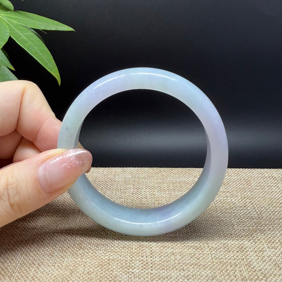 Genuine Burmese Lavender Green Jade Jadeite Bangle Bracelet ( 55.5mm )