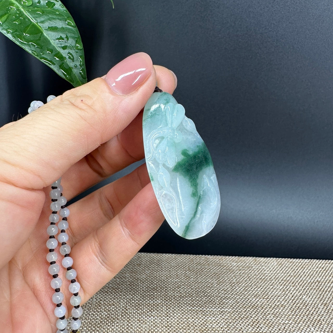 RealJade® Co.  Genuine Burmese Jadeite Jade Dragonfly Pendant Necklace