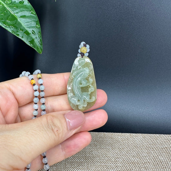 RealJade® Co.  Genuine Burmese Jadeite Jade Catfish Pendant Necklace