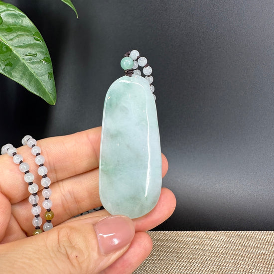 RealJade® Co.  Genuine Burmese Jadeite Jade  Fish and Lotus Pendant Necklace