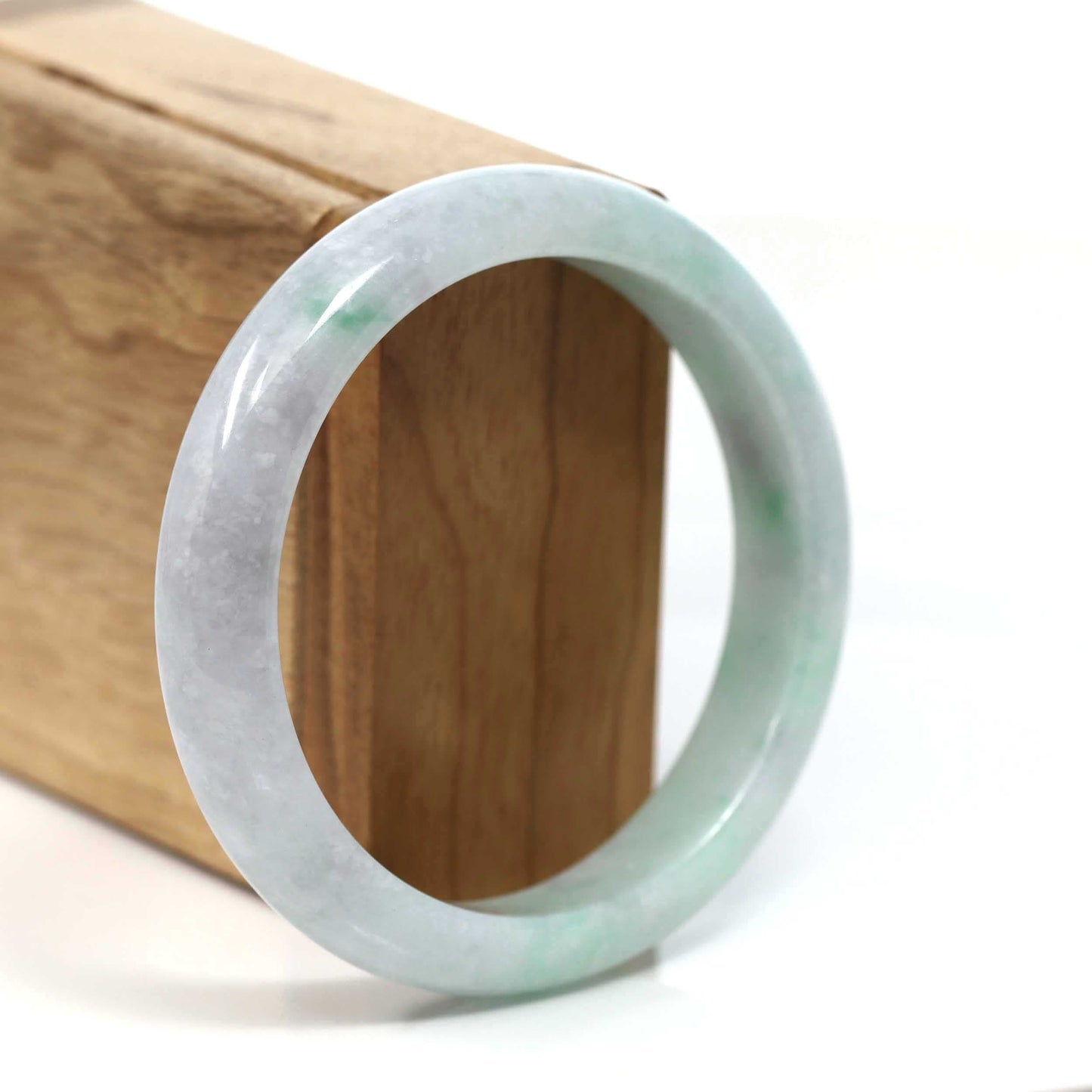 RealJade® Co. "Classic Bangle" Genuine Burmese Green Jadeite Jade Bangle Bracelet (58.32mm) #T205