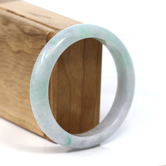 RealJade® Co. "Classic Bangle" Genuine Burmese Green Jadeite Jade Bangle Bracelet (58.32mm) #T205