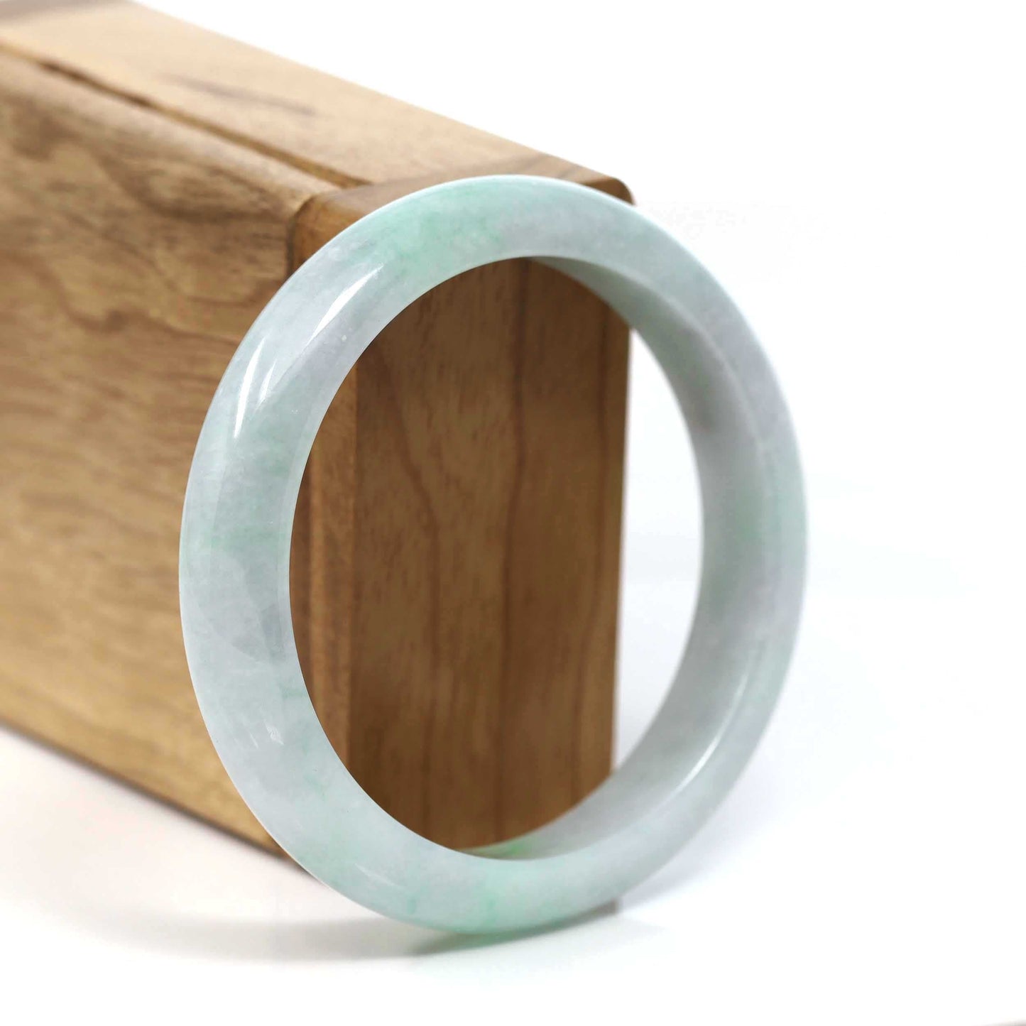 RealJade® Co. "Classic Bangle" Genuine Burmese Green Jadeite Jade Bangle Bracelet (57.04 mm) #T200