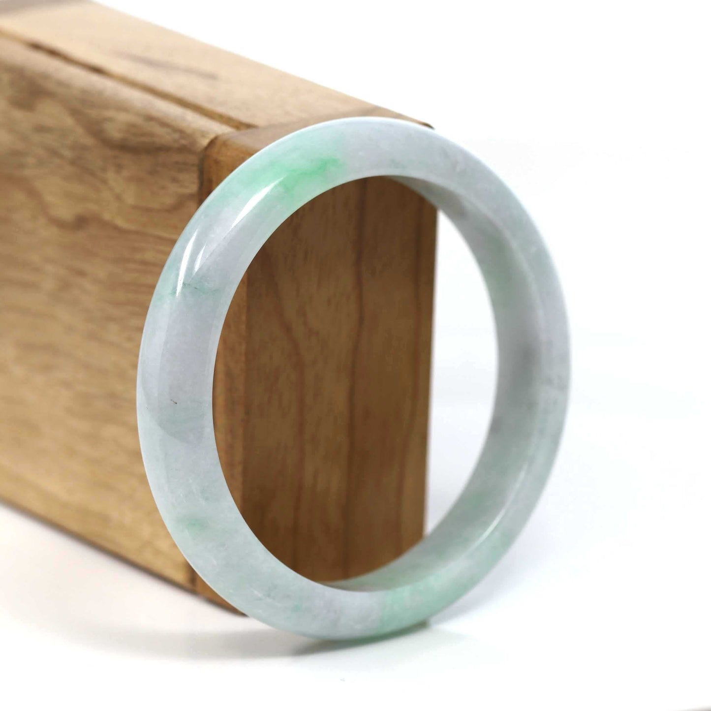 RealJade® Co. "Classic Bangle" Genuine Burmese Green Jadeite Jade Bangle Bracelet (57.04 mm) #T200