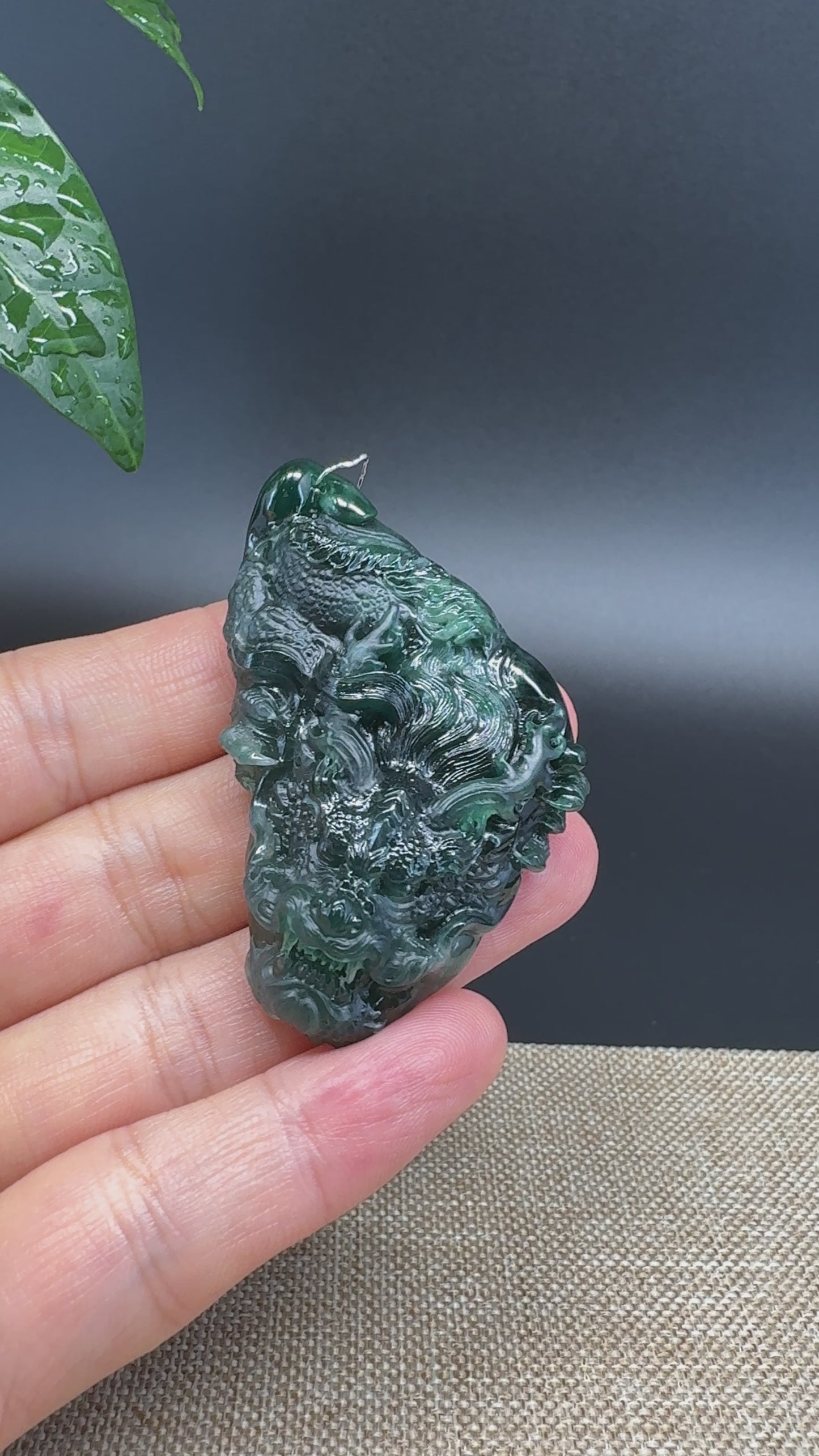 Load and play video in Gallery viewer, RealJade® Co. Genuine Jadeite Jade Dragon Pendant Necklace
