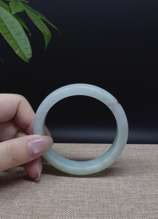 Load and play video in Gallery viewer, Genuine Burmese Red Green Jade Jadeite Bangle Bracelet ( 56.9mm )
