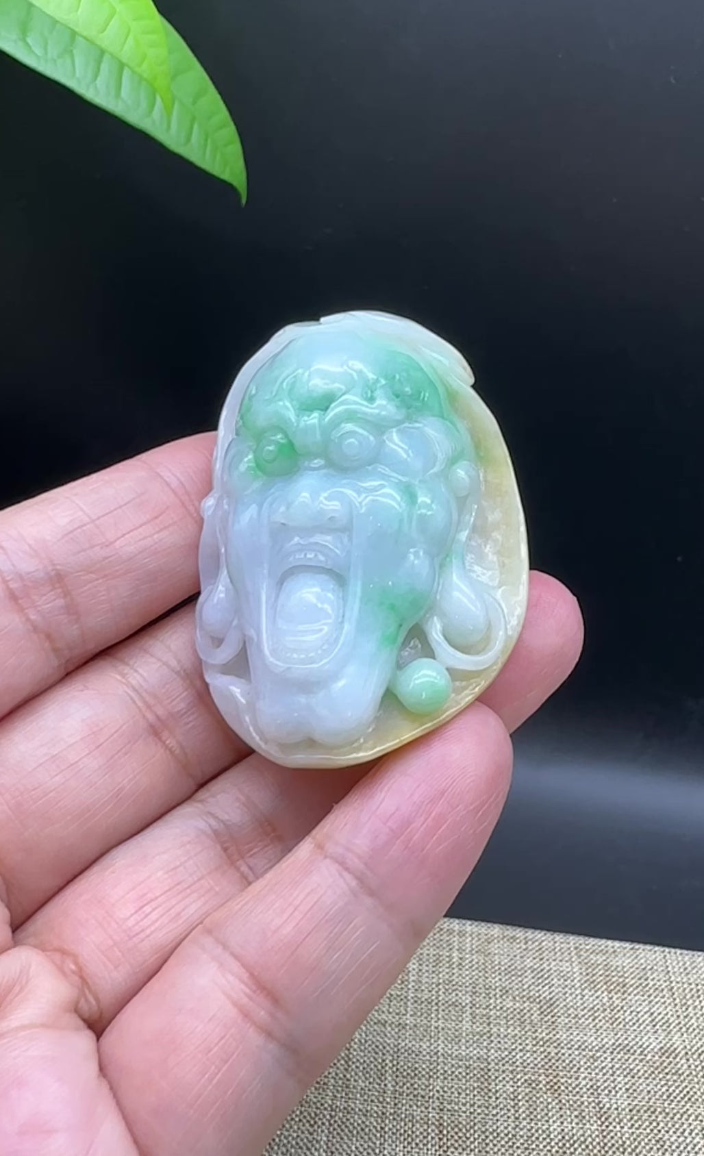 Load and play video in Gallery viewer, RealJade® Co. Genuine Jadeite Jade ( Luo Han)  Arhat Pendant Necklace
