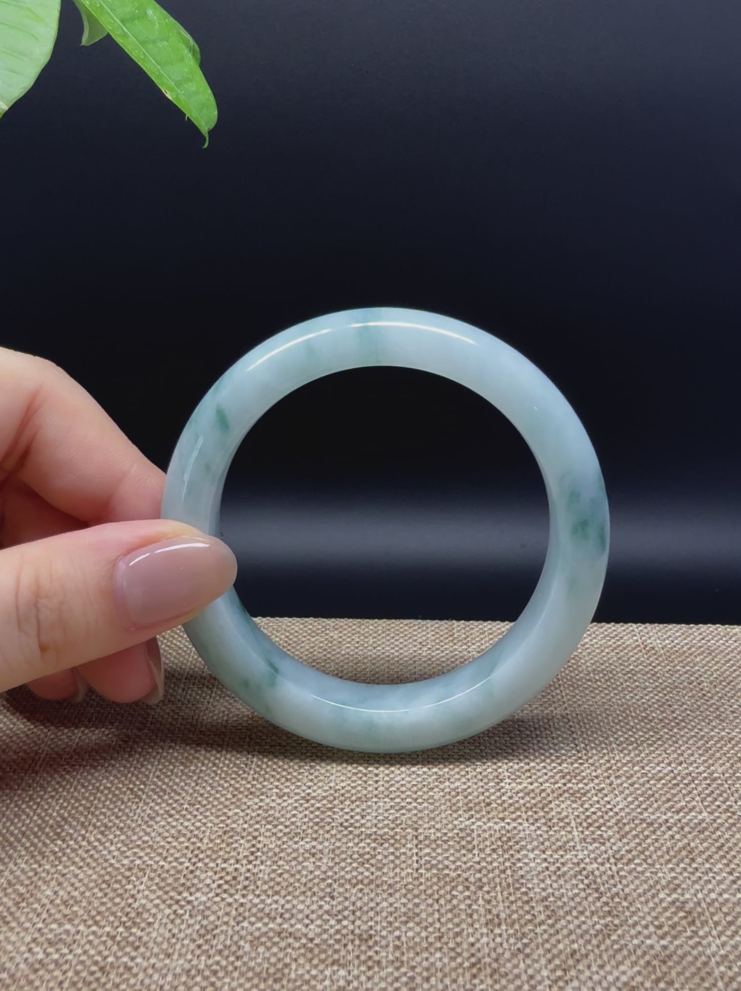 Load and play video in Gallery viewer, Genuine Burmese Blue Green Jade Jadeite Bangle Bracelet ( 54mm )
