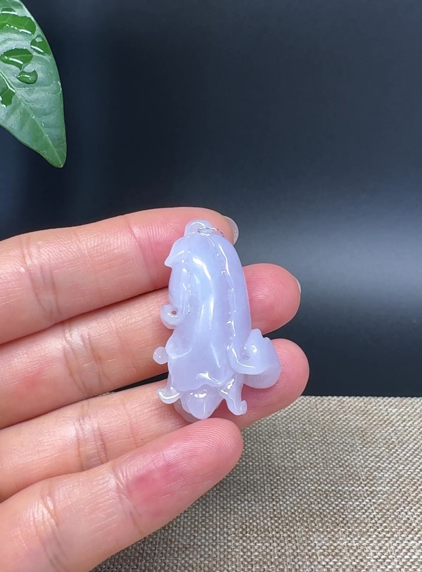 Load and play video in Gallery viewer, RealJade® Co.  Genuine Burmese Jadeite Jade Lavender Cabbage Pendant Necklace
