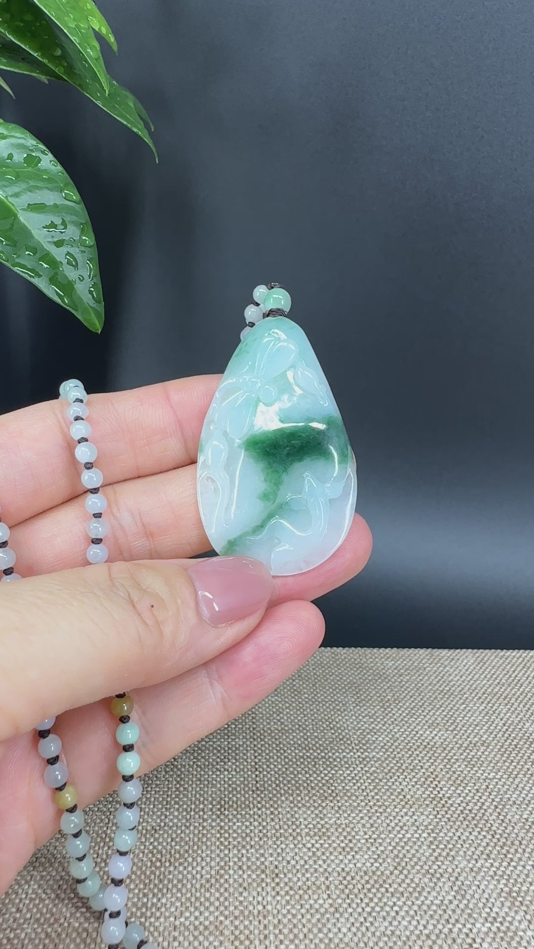 Load and play video in Gallery viewer, RealJade® Co.  Genuine Burmese Jadeite Jade Dragonfly Pendant Necklace
