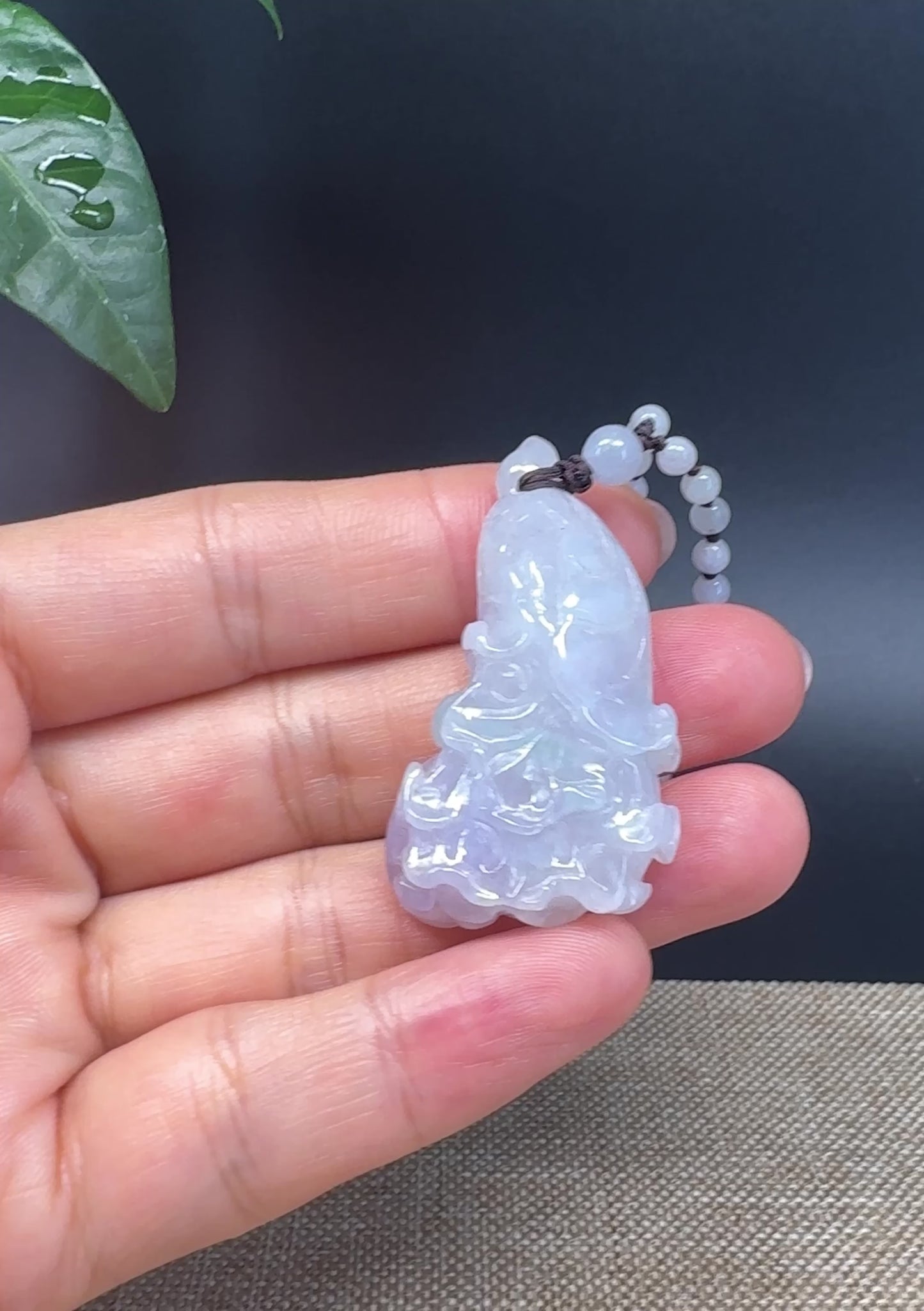 Load and play video in Gallery viewer, RealJade® Co. Genuine Burmese Jadeite Jade Lavender Cabbage Pendant Necklace
